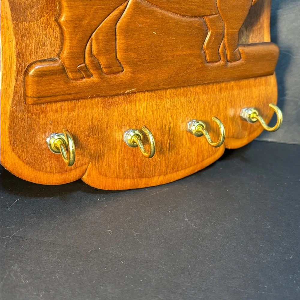 Vintage 3 Slotted Pig Letter Holders And Key Chain Holders! Farm Country Style!